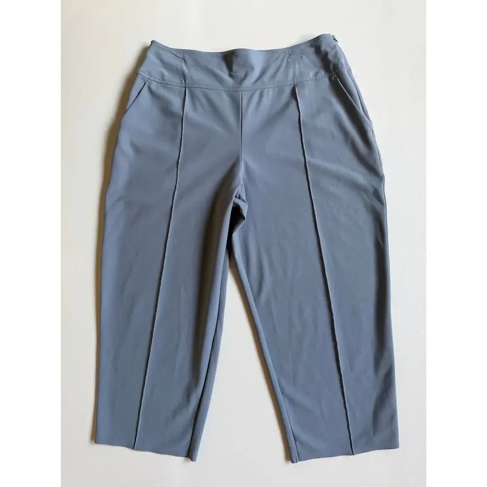 Athleta Women's Blue Gray Stellar Crop Trousers Pants Plus Size 16 - Picture 2 of 14